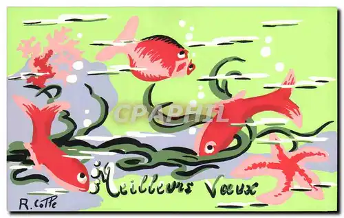 Cartes postales Meilleurs Voeux Poissons