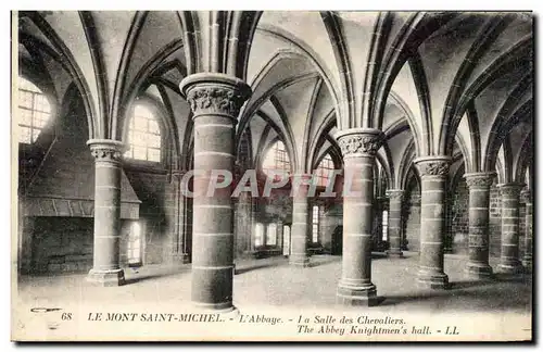 Cartes postales Le Mont Saint Michel L&#39Abbaye La Salle des Chevaliers The Abbey Knightmen&#39s Hall