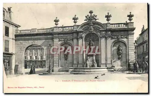 Cartes postales Nancy Fontaine et Place Callot