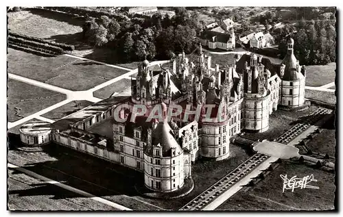 Cartes postales En Touraine Chambord Vue aerienne Ensemble du Chateau les Cheminees et la Chapelle