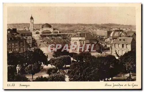 Ansichtskarte AK Limoges Place Jourdan et la Gare