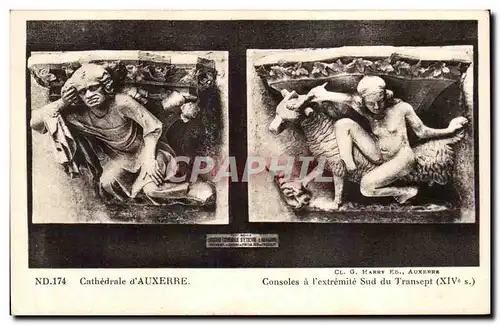 Cartes postales Cathedrale D'Auxerre consoles a l'Extremite Sud du Transept