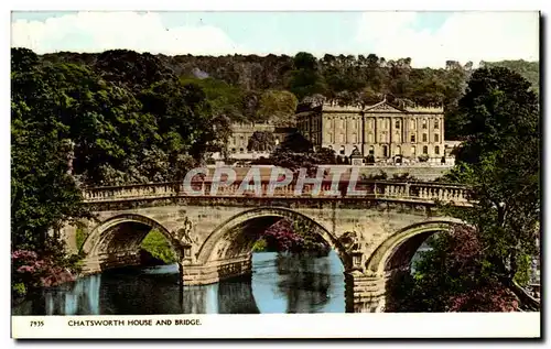 Ansichtskarte AK Chatsworth house and Bridge