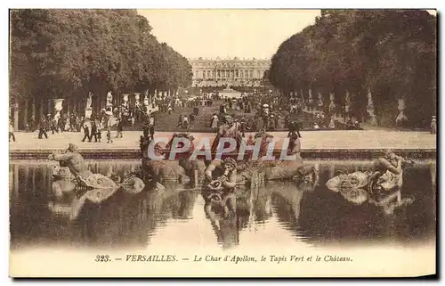 Cartes postales Versailles Le Char d&#39Apollon le Tapis Vert et le Chateau