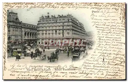 Cartes postales Gare Saint Lazare Hotel Terminus Paris