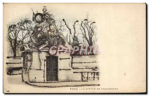 Cartes postales Paris La Statue De Strasbourg