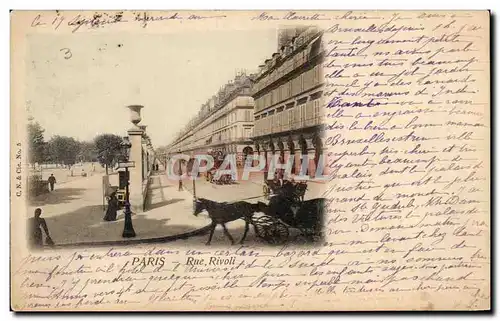 Cartes postales Paris Rue Rivoli Cheval Horse