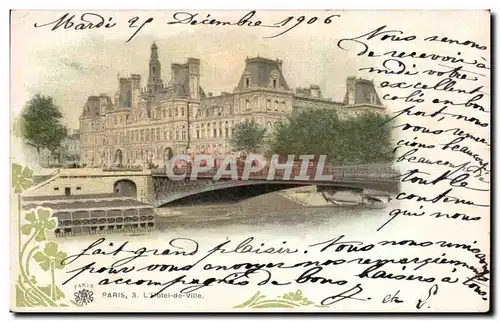 Cartes postales Paris L&#39hotel de ville Trefle