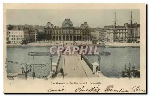 Ansichtskarte AK Le Havre La Bourse et la Passerelle