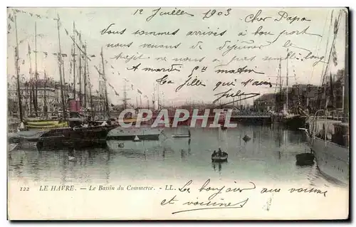 Cartes postales Le Havre La Bassin du Commerce Bateaux