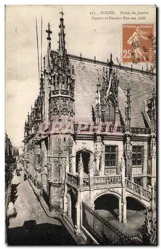 Cartes postales Rouen Palais de Justice Pirguon et Escalier Rue aux Juifs