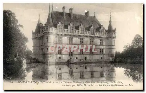 Ansichtskarte AK Azay Le Rideau Le Chateau National (Monument historique) construit par Gilles Berthelot La Facad