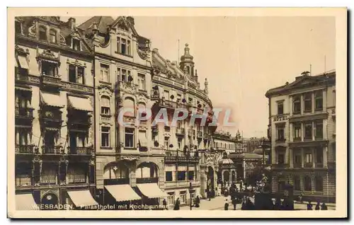 Cartes postales Wesbaden Palasthotel mit Kochbrunnen