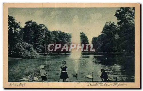 Cartes postales Dusseladorf Enfants Cygne