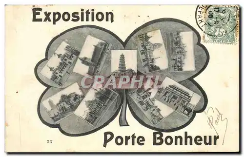 Cartes postales Exposition Porte Bonheur Paris Trefle