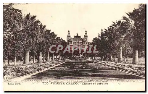 Cartes postales Monte Carlo Casino et Jardins Monaco