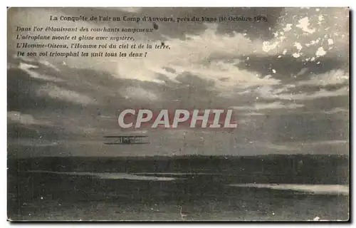 Cartes postales La Conquete de I&#39air au Camp d&#39Auvours pres du Mans 10 octobre 1908