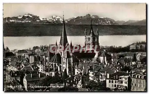 Cartes postales La Cathedrale et les Alpes Lausanne Suisse