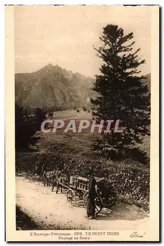 Cartes postales L&#39Auvergne pittoresque le mont dore paysage nu sancy Attelage Ane Donkey