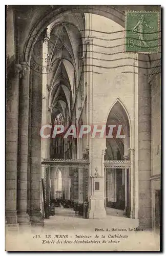 Cartes postales Le mans interieur de la catbedrale entree des deux deambulatoires du chceur