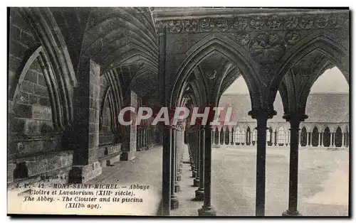 Cartes postales Mont Saint Michel Abbaye Cloitre et Lavatorium