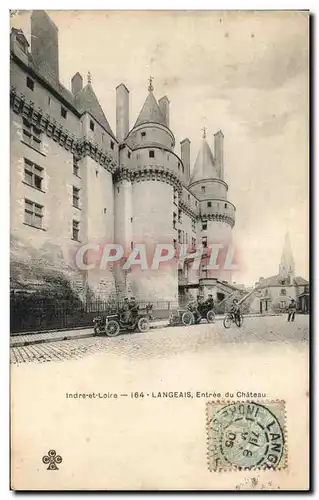 Cartes postales Langeais Entree du Chateau Automobile Velo