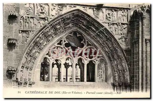 Cartes postales Cathedrale de dol Portail ouest