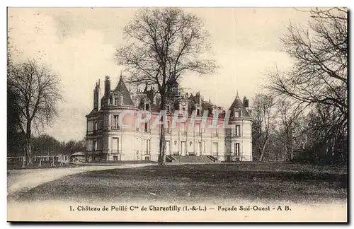 Cartes postales Chateau de Poille de Charentilly Facade sud Ouest