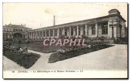 Cartes postales Epinal La Bibliotheque et la Maison Romaine Library