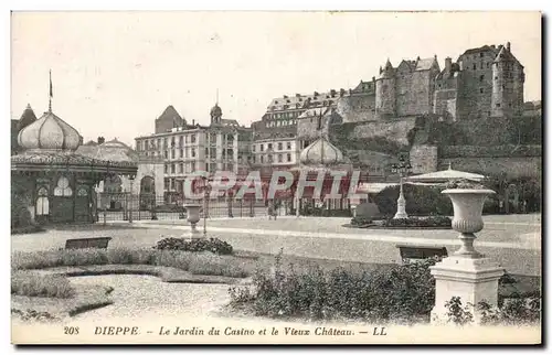 Cartes postales Dieppe Le Jardin du Casino et le Vieux Chateau