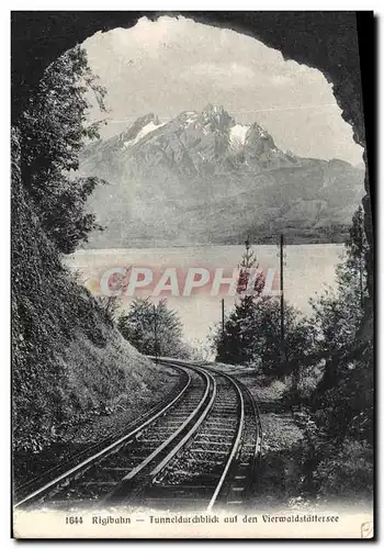 Ansichtskarte AK Rigibahn Tunneldurchblick aul den Vierwaldstattersee Suisse