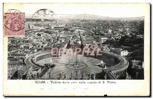 Cartes postales Roma Veduta della citta dalla cupola di Pietro