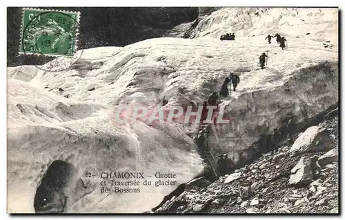 Cartes postales Chamonix Grotte et Traversee du glacier des Bossons Alpinisme