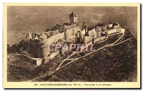 Cartes postales Haut Koenigsbourg Vue prise a vol d'oiseau