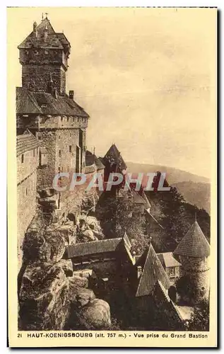 Ansichtskarte AK Haut Koenigsbourg Vue prise du Grand Bastion