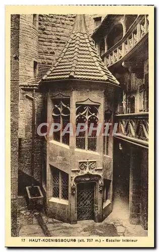 Cartes postales Haut Koenigsbourg Esxalier Interieur