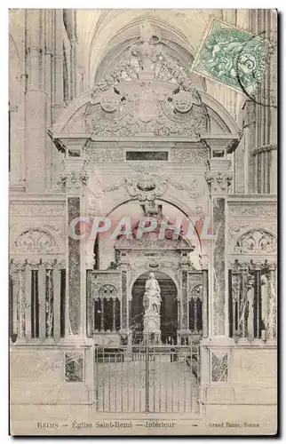 Cartes postales Reims Eglise Saint Remi Interieur