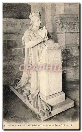 Cartes postales L'Abbaye de Saint Denis Statue de Louis XVl