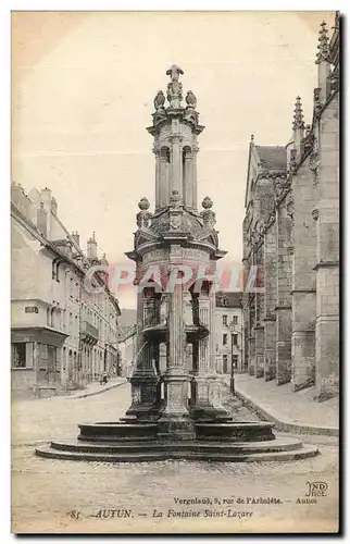 Cartes postales Autun La Fontaine Saint Lazare