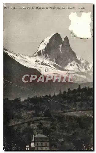 Cartes postales Pau Le Pic du Midi vu du Boulevard des Pyrenees