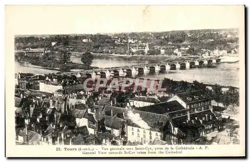 Cartes postales Tours Vue generale Saint Cere Prise du le Cathedrale