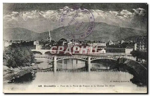 Cartes postales Grenoble Pont de la Porte de France et la Chaine des Alpes