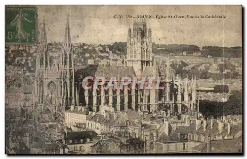 Cartes postales Rouen Eglise St Ouen Vue de la Cathedrale