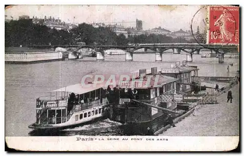 Cartes postales Paris La Seine Au port Des Arts Peniche