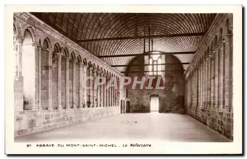 Ansichtskarte AK Abbaye Du Mont Saint Michel Le Refectoire