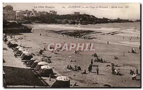 Ansichtskarte AK Biarritz La plage Du Miramar Maree basse