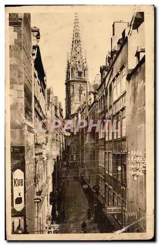 Cartes postales Saint Malo La Grande Rue et la Cathedrale