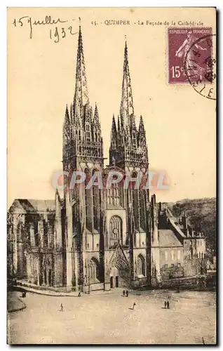 Cartes postales Quimper La facade de la cathedrale