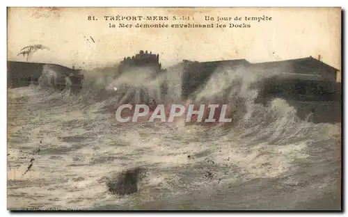 Cartes postales Treport Mers Un Jour de tempete la Mer demontee