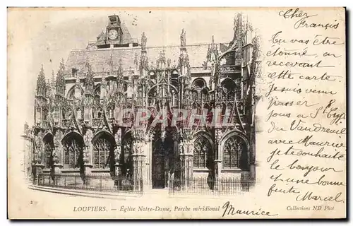 Cartes postales Louviers Eglise Notre Dame Porche Meridional